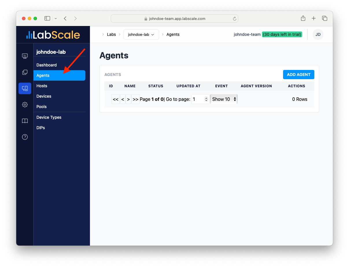 Agents Page