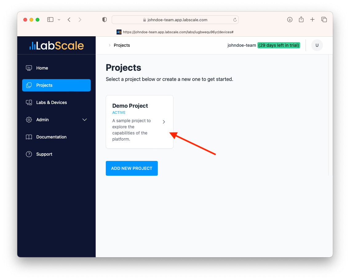 Select project