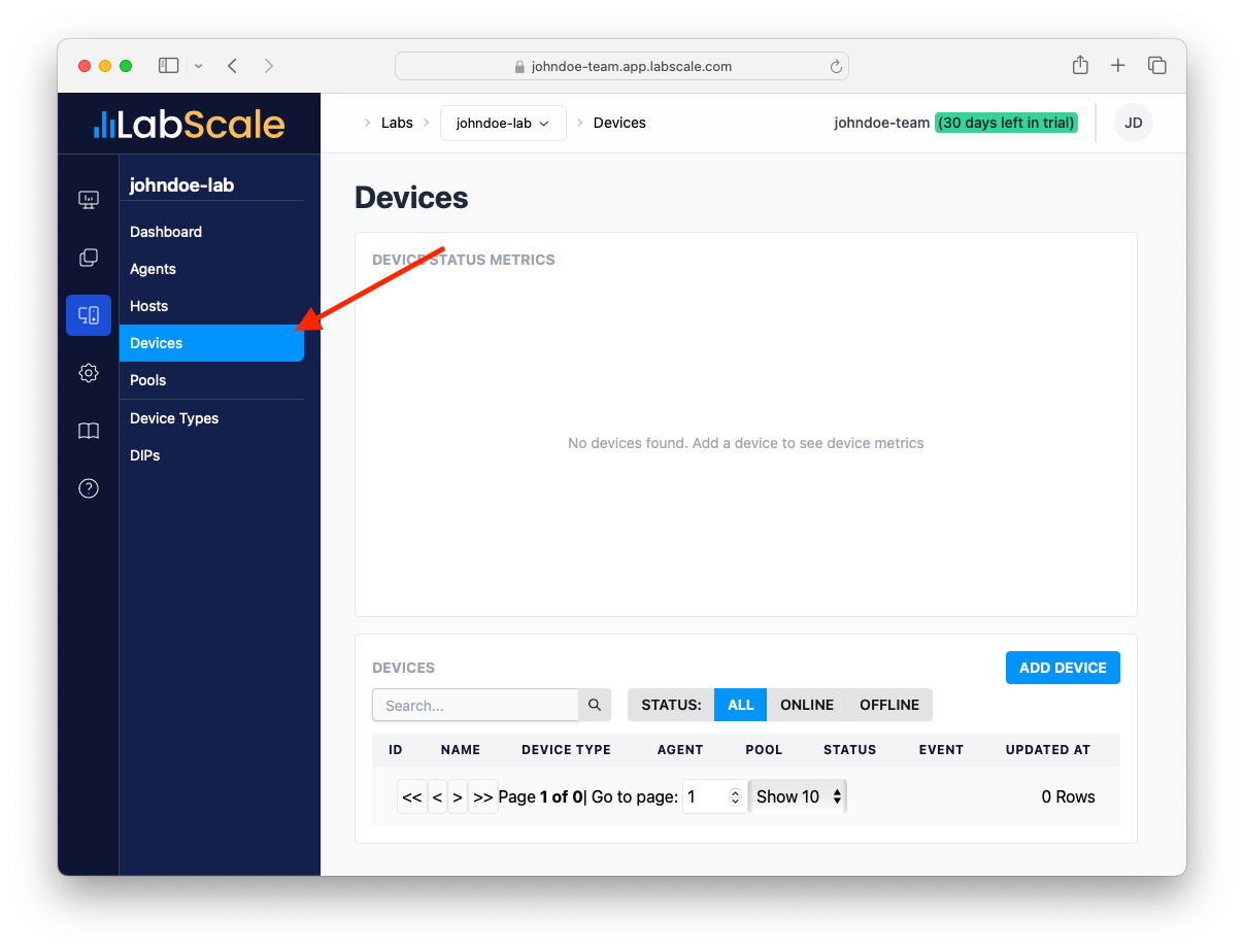 Devices Page