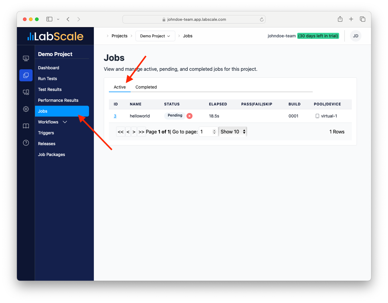Job running